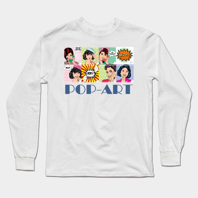 Pop-art Long Sleeve T-Shirt by ZippyTees